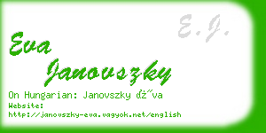 eva janovszky business card